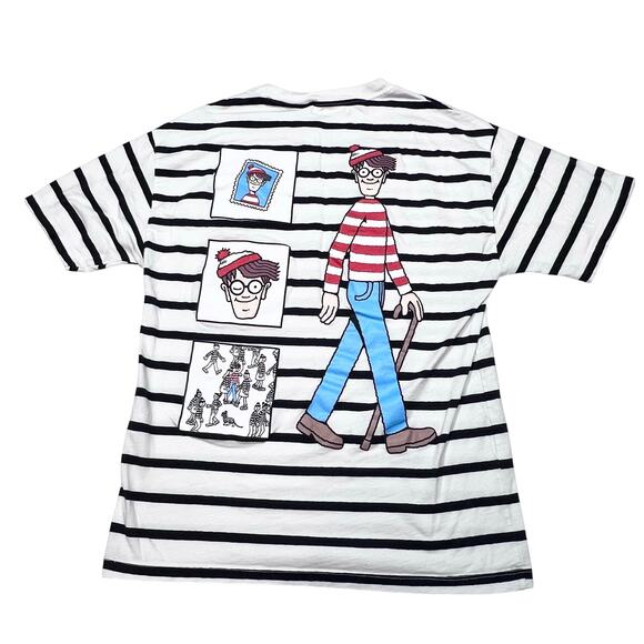 Zara Where's Wally Waldo Shirt Striped White Black Youth Size XL Adult XS - Picture 1 of 6